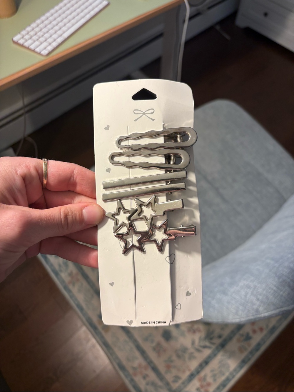 Silver Star & Bobby Pin Hair Clip Set